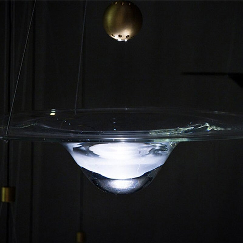 Postmodern Minimalist Water Ripple Transparent Glass Pendant Lamp