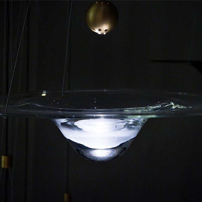 Postmodern Minimalist Water Ripple Transparent Glass Pendant Lamp