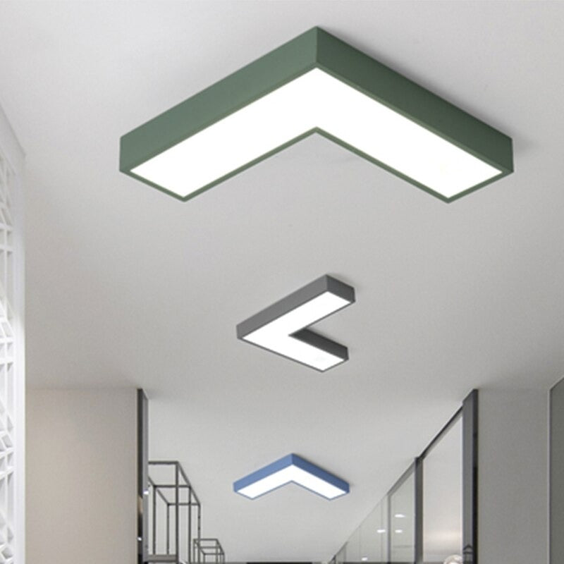 Color Geometric Creativity L-Shape Simple Modern LED Ceiling Light