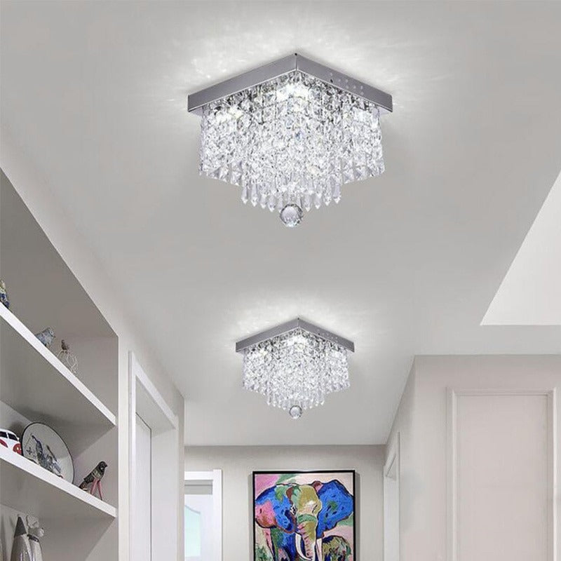 Fashion Square Crystal LED Ceiling Lamp