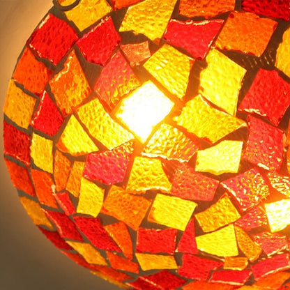 Tiffany Rustic Mosaic Colorful Glass LED Ceiling Lighting Fixture