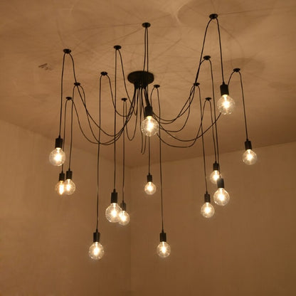 Creative Black Spider E27 Light Chandelier