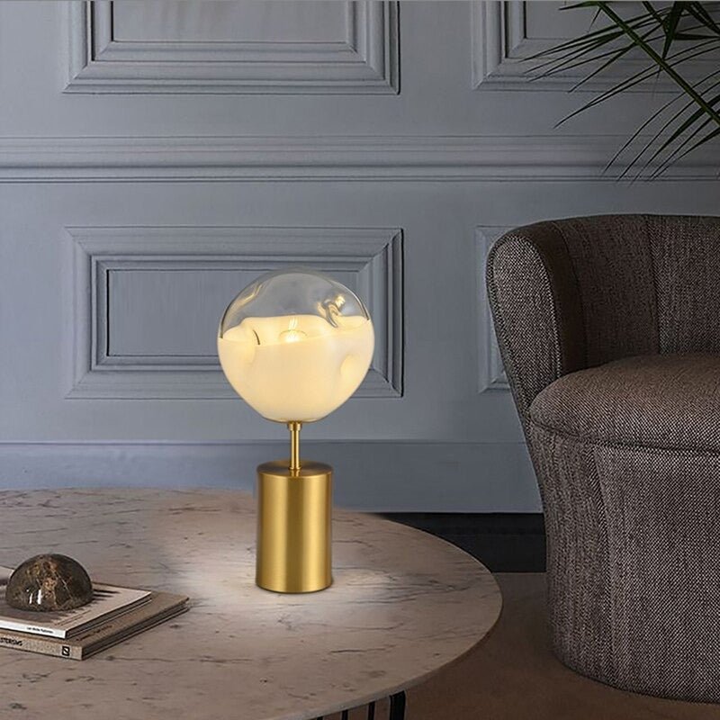 Nordic White Gradient Glass Ball Table Lamp