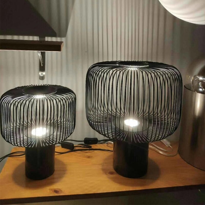 Modern Black Iron Paint Cage Table Lamp