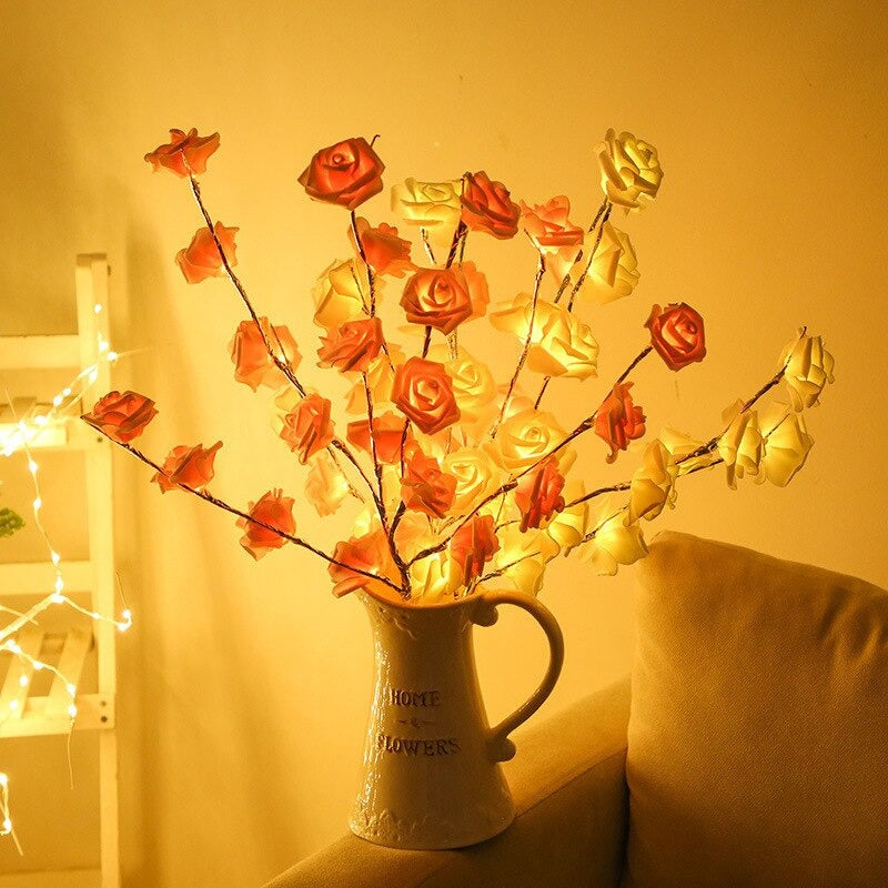 LED Rose Branch Decorative String Lights