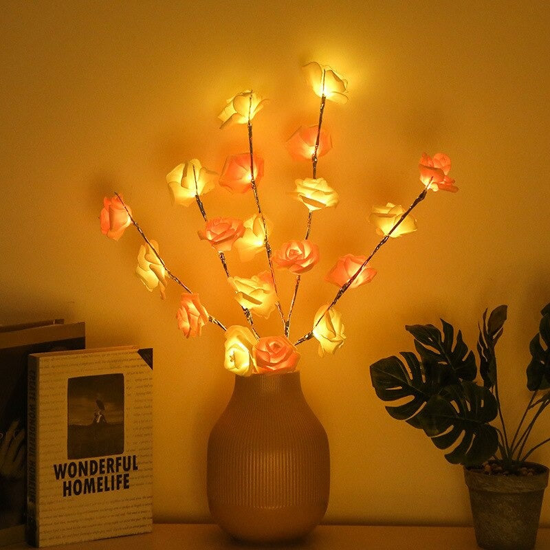 LED Rose Branch Decorative String Lights