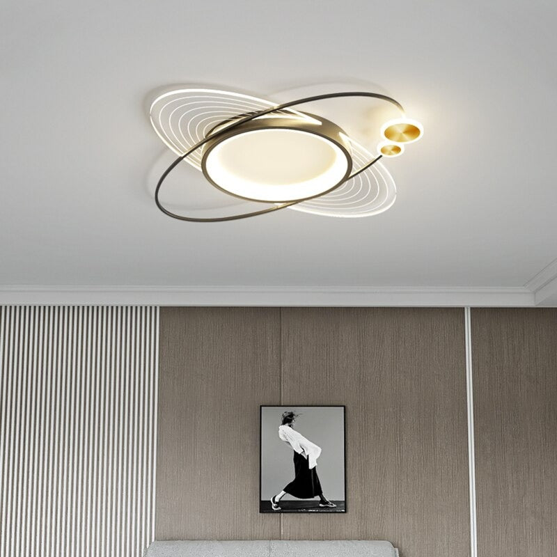 Modern Minimalist Hardware Acrylic Gold Electroplating LED Ceiling Lamp