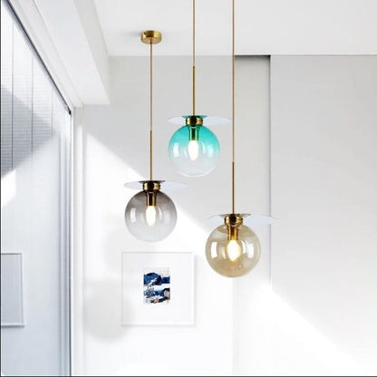 Modern Creative Gradient Color Glass Ball Pendant Lamp