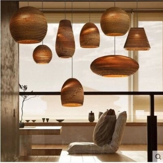 Modern Fashion Creative Corrugated Paper Chandelier Lamp