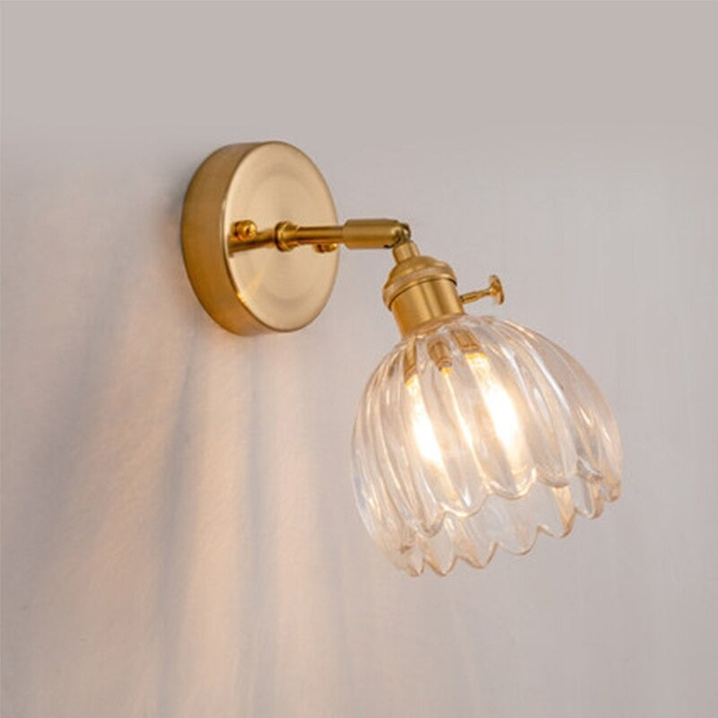 Nordic Simple Copper Glass Wall Rotatable Lamp