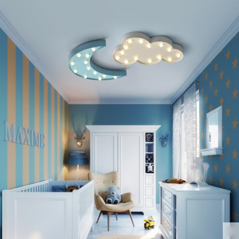 Cartoon Star Moon Cloud LED Children's Room Ceiling Lamp