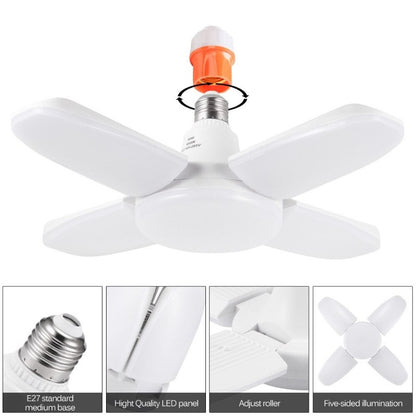 E27 LED Bulb Fan 4 Blade Ceiling Lamp