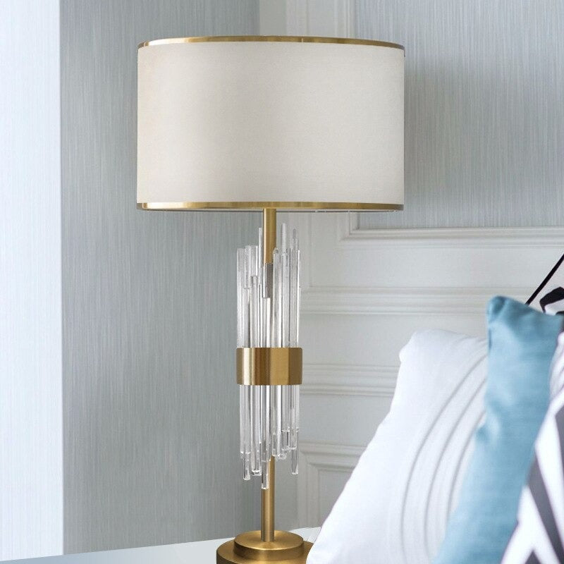 American Transparent Glass Crystal Rod Table Lamp