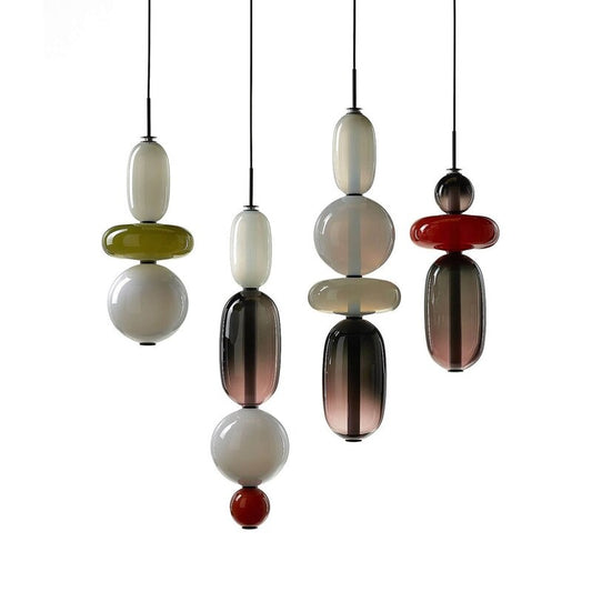 Nordic Art Stained Glass Ball Combination Pendant Lamp