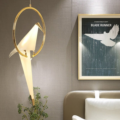 Creative Minimalist Bird Design Electroplating Golden Lamp