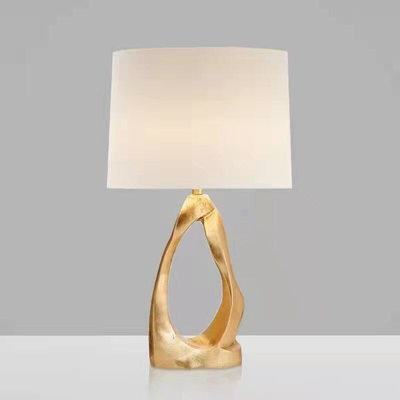 Simple Art Golden Resin Hollow Table Lamp