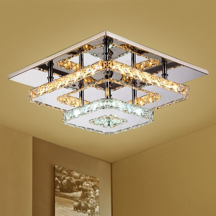 Creative LED Stainless Steel Crystal Ceiling Lamps