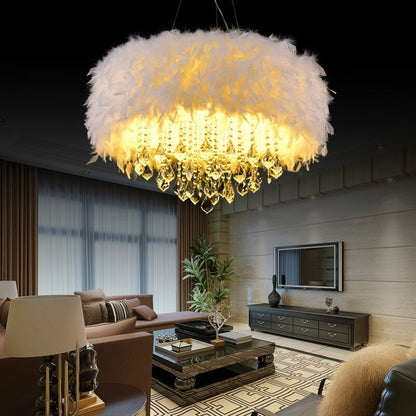 European Post Modern Crystal Romantic E27 Bulb Chandelier