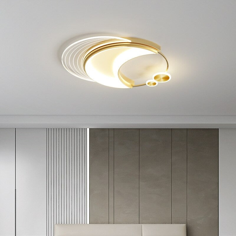 Modern Minimalist Hardware Acrylic Gold Electroplating LED Ceiling Lamp