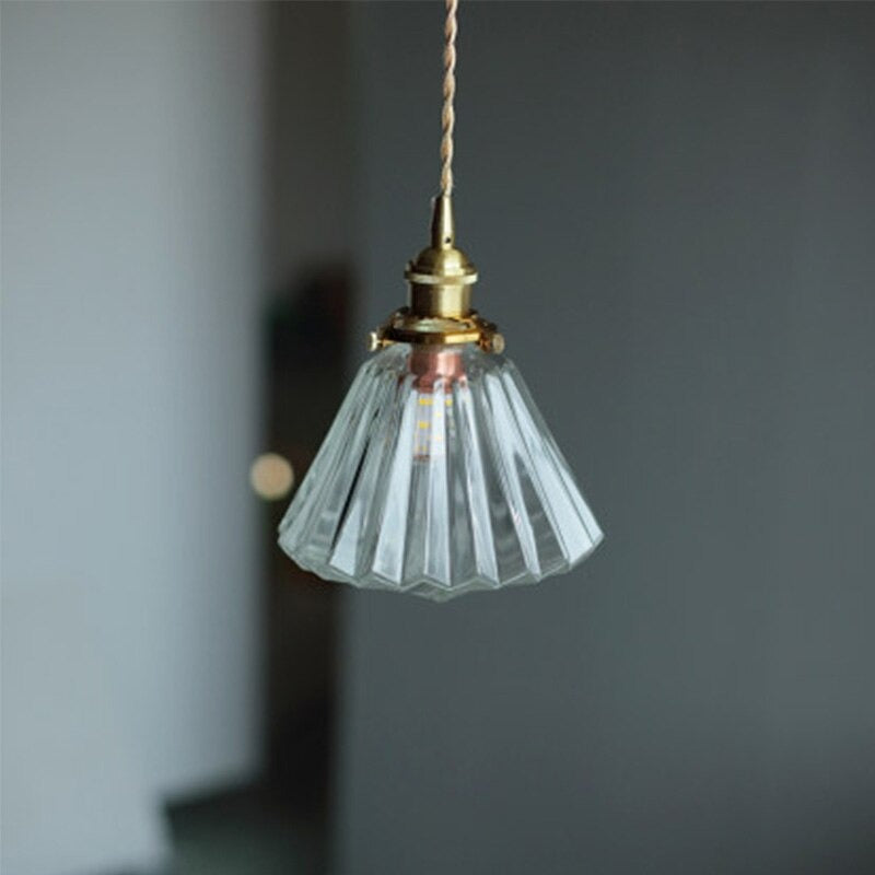 Brass Creative Minimalist E27 Transparent Lampshade Pendant Lamp