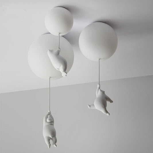 Flying Bear Modern Children's Room Cartoon Ceiling Lamp