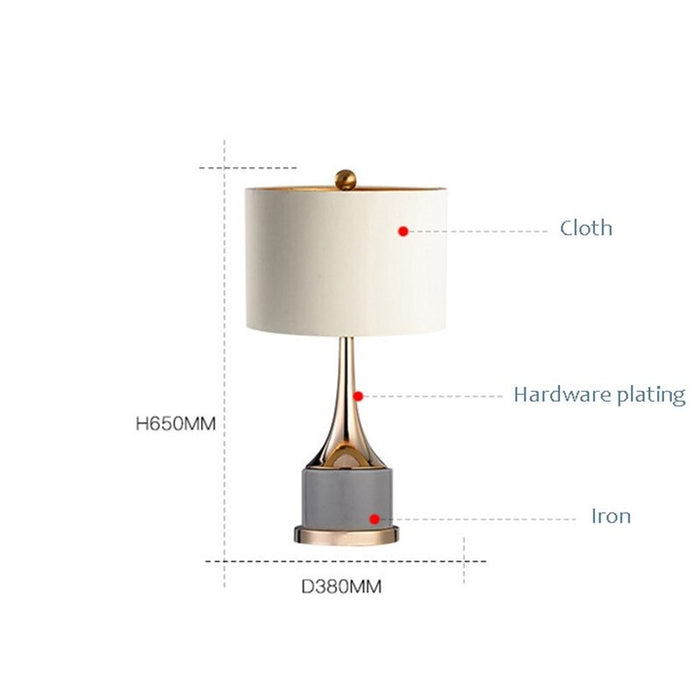 Modern Hardware Plating Simple Bedroom Table Lamp