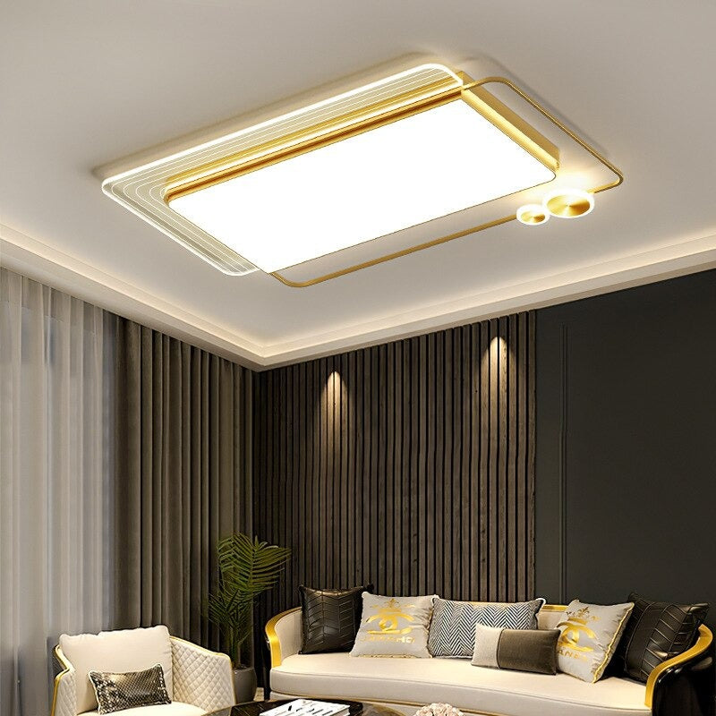 Modern Minimalist Hardware Acrylic Gold Electroplating LED Ceiling Lamp