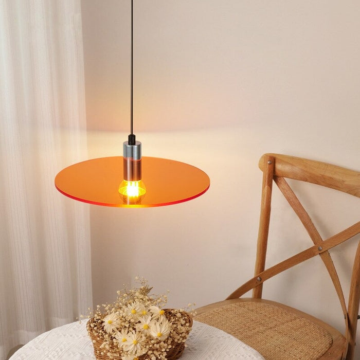 Nordic Minimalist Orange Acrylic Sunset Pendant Lamp