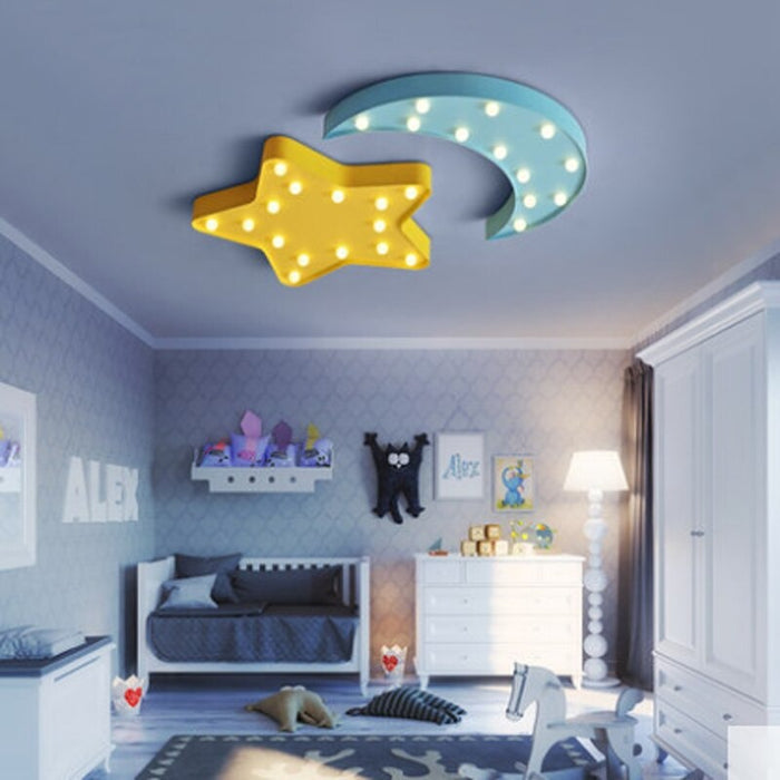 Cartoon Star Moon Cloud LED Children's Room Ceiling Lamp