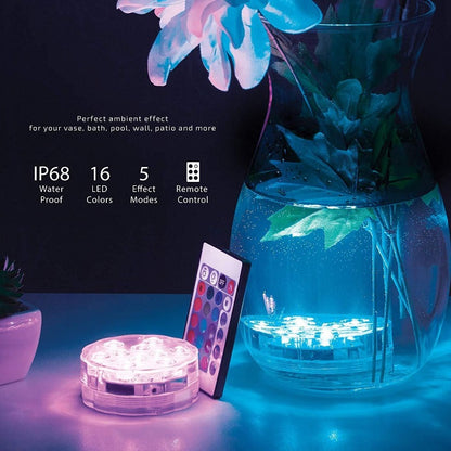 IP68 Waterproof RGB 16 Multicolor Remote Control LED Lamp