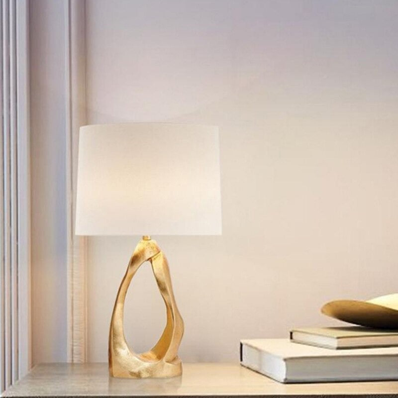 Simple Art Golden Resin Hollow Table Lamp