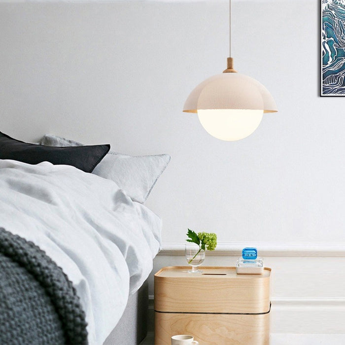 Nordic Minimalist Bedroom LED Glass Ball Pendant Lamp