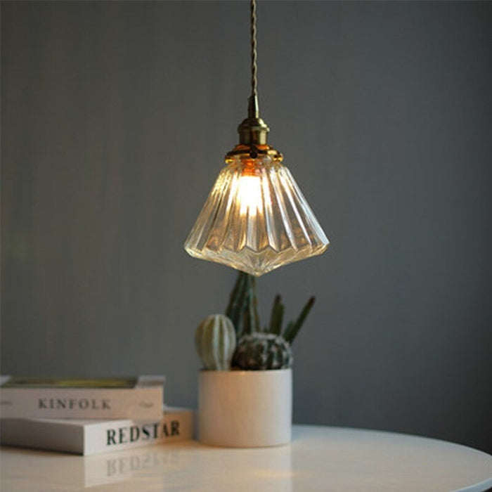 Brass Creative Minimalist E27 Transparent Lampshade Pendant Lamp