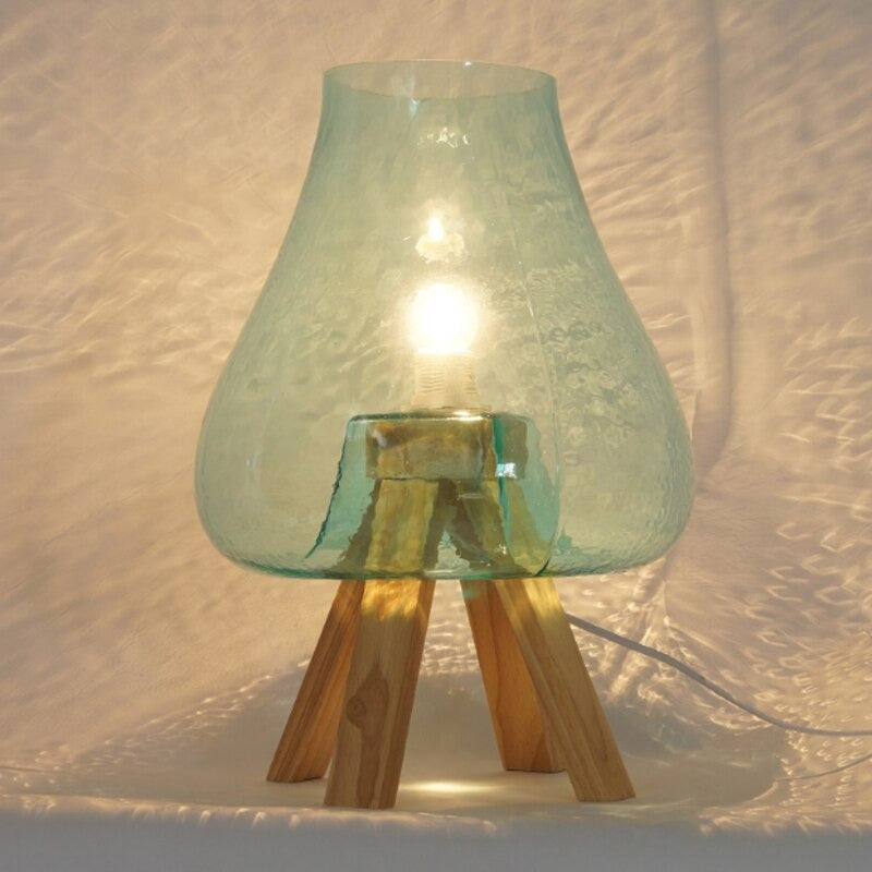 Creative Nordic Blue Glass Lampshade Design Table Lamp