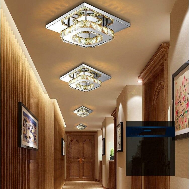 Creative LED Stainless Steel Crystal Ceiling Lamps