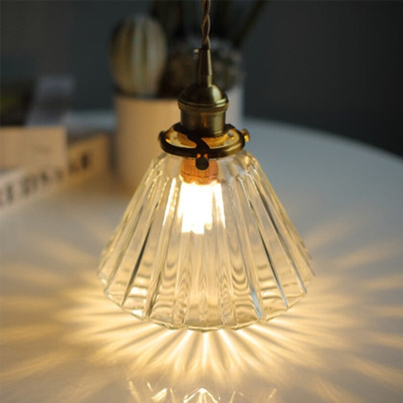 Brass Creative Minimalist E27 Transparent Lampshade Pendant Lamp