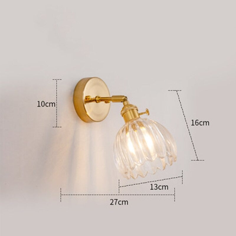 Nordic Simple Copper Glass Wall Rotatable Lamp