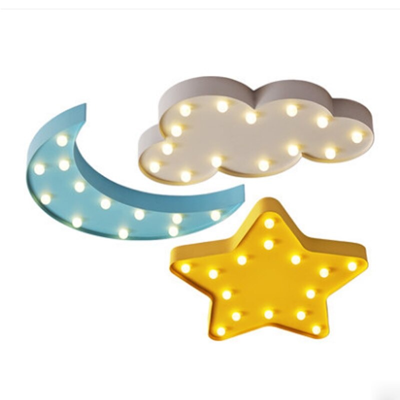 Cartoon Star Moon Cloud LED Children's Room Ceiling Lamp