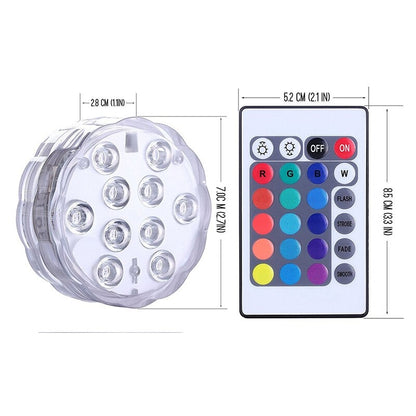 IP68 Waterproof RGB 16 Multicolor Remote Control LED Lamp