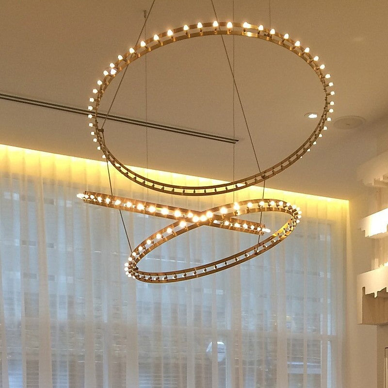 Modern Simple Stainless Steel Ring Chandelier