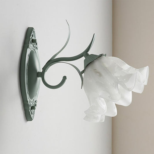 Glass Flower Romantic Rural Style E27 Wall Lamp