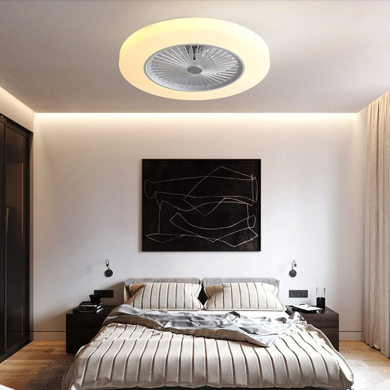 Modern Minimalist LED Lighting Remote Control Dimming Fan Lamp