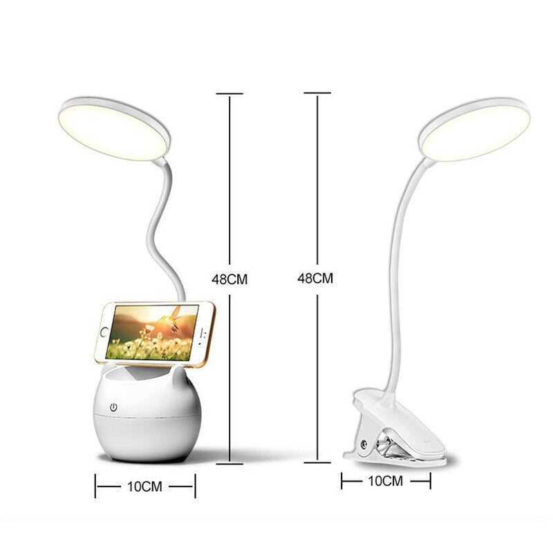 LED USB Rechargeable Clip-on Table Lamp