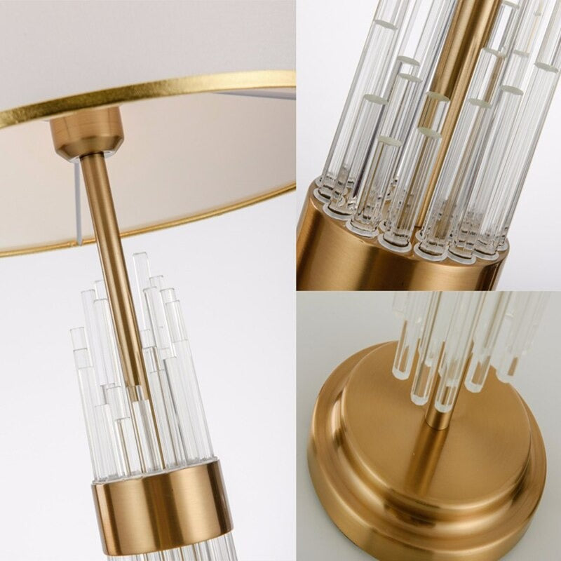 American Transparent Glass Crystal Rod Table Lamp