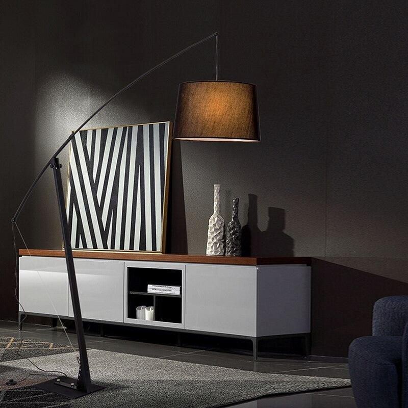 Modern Minimalist Fabric Black Floor Lamp