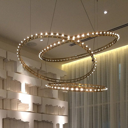 Modern Simple Stainless Steel Ring Chandelier