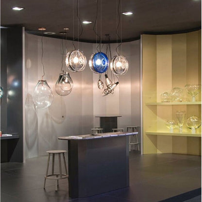 Modern Glass Single Round LED Pendant Lamp