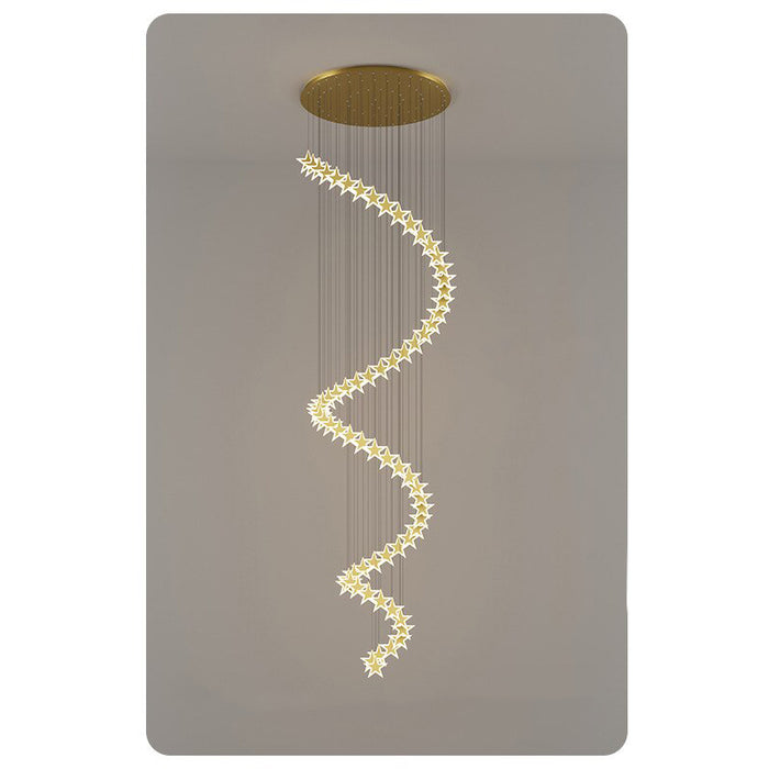 Modern Acrylic Golden Star Pendant Lamp