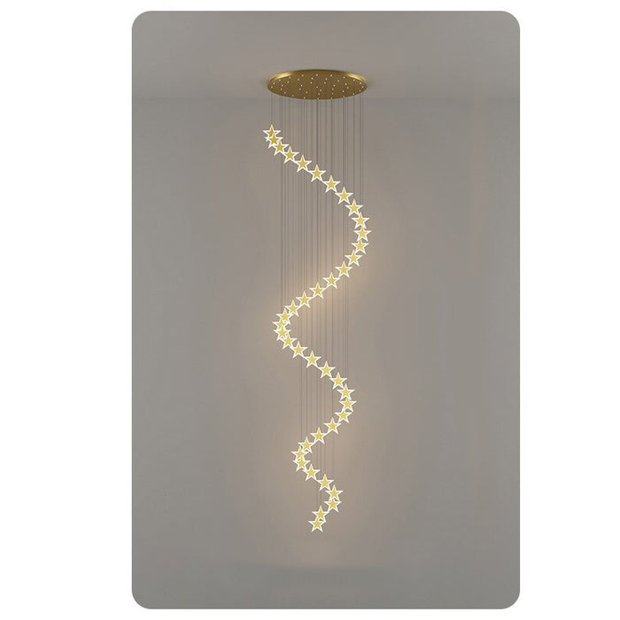 Modern Acrylic Golden Star Pendant Lamp
