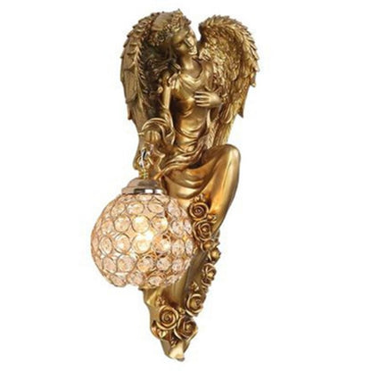 European Crystal Angel Wall Lamp